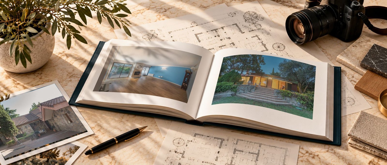 Revista abierta con fotografías de El lujo de vivir en una planta